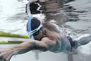 301657 AQUA SPHERE MP MICHAEL PHELPS FOCUS SWIM SNORKEL - BLUE/WHITE - Like New
