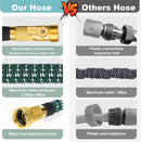 YUHARQ 50FT EXPANDABLE GARDEN HOSE WATER HOSE WITH 10 FUNCTION NOZZLE - GREEN - Like New