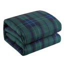 Dearfoams 7 Piece Super Soft Bed in a Bag Bedding Set Blue Tartan King - Like New