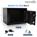 SERENELIFE PREMIUM STEEL DIGITAL SAFE BOX, 9.1" X 6.7" X 6.7" SLSFE12 - BLACK - Like New