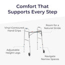 DRIVE MEDICAL 10210-1 2-BUTTON FOLDING WALKER WITH WHEELS ADJUSTABLE HEIGHT - Brand New