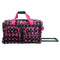 ROCKLAND ROLLING DUFFEL BAG 22" - BLACK PINK DOT - Brand New