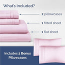 CGK Unlimited Sheet Set & Pillowcase Bedding Bundle Full Size - Light Pink - Like New