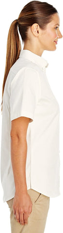 M582W Harriton Ladies Foundation 100% Cotton Short-Sleeve Twill Shirt New