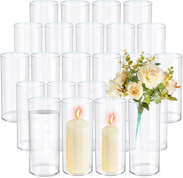 ZILINY 24 PCS 12 SETS CLEAR GLASS CYLINDER VASES - CLEAR - Like New