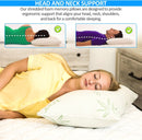 ADORABLE BAMBOO MEMORY FIBER PILLOW MOISTURE WICKING 1PK - WHITE/GREEN ACCENTS - Like New