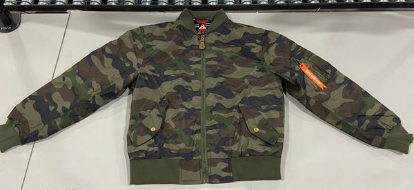 SPIRE BY GALAXY AVIATOR BOMBER JACKET - WOODLAND - MEDIUM - 2908WD - Brand New