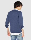 AMAZON ESSENTIALS STORE MEN'S LONG-SLEEVE CREWNECK SWEATER, 100% COTTON - BLUE - Brand New