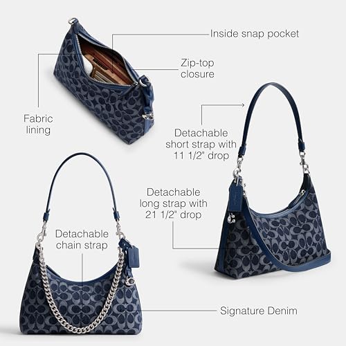 Coach Juliet Shoulder Bag 25 in Signature Denim, LH/Deep Blue Multi - Like New