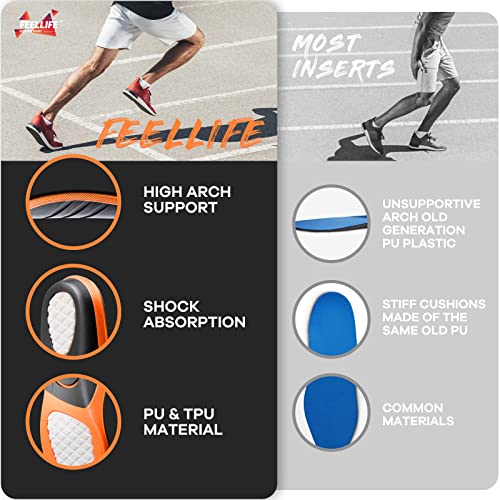 FEELLIFE PLANTAR FASCIITIS RELIEF SHOE INSOLES, ARCH SUPPORT, MEN 4-7/WOMEN 5-8 - Like New