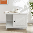 Roomfitters Cat Washroom Storage Bench Litter Box Enclosure Furniture White - Brand New