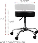 Alera ALEUS4716 275 lbs Capacity Adjustable Height Lab Stool - Black/Chrome Like New