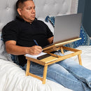 MIND READER LAP DESK LAPTOP STAND BED TRAY DORM ROOM FOLDING LEGS BROWN - Like New
