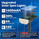 TOBUSA SOLAR SPOT LIGHTS OUTDOOR 5 MODES 44LEDS BRIGHT LANDSCAPE 2 PACK BLACK - Like New