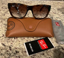 RAY BAN RB4194 SUNGLASSES TORTOISE FRAMES BROWN GRADIENT LENS 53-17-140 2N - Like New
