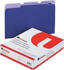 UNIVERSAL TOP TAB INTERIOR FILE FOLDERS LETTER SIZE ASSORTED POSITION - VIOLET - Like New