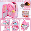 FISENT 3PCS KIDS BACKPACK FOR GIRLS,GIRLS BACKPACK SET,CUTE BUNNY RAINBOW - Like New