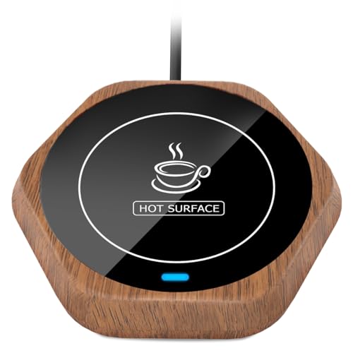 Smart Beverage Heating Plate Candle Wax Cup Warmer Electric R1 Wood Grain Like New