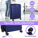 ANYZIP LUGGAGE PC ABS HARDSIDE LIGHTWEIGHT SUITCASE WITH 4 UNIVERSAL WHEELS - Like New