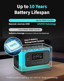 RAYOVAC PORTABLE POWER STATION JOURNEY 1000 1008WH LIFEPO4 545433WEB - BLACK - Like New