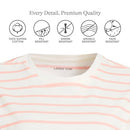 LANDS' END WOMEN'S RELAXED SUPIMA COTTON T-SHIRT IVORY/PEACH BRETON STRIPES S - Brand New
