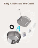 NEAREAL Cat Water Fountain 108oz Drinking 4x Filters + Sponges - Stainless Steel - Like New