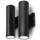 HOME ZONE SECURITY LED MODERN WALL & PORCH SCONCE LIGHT 2-SET - BLACK - Like New