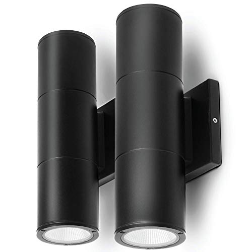 HOME ZONE SECURITY LED MODERN WALL & PORCH SCONCE LIGHT 2-SET - BLACK - Like New