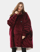VENUSTAS UNISEX HEATED WEARABLE BLANKET HOODIE 7.4V - BURGUNDY - Like New
