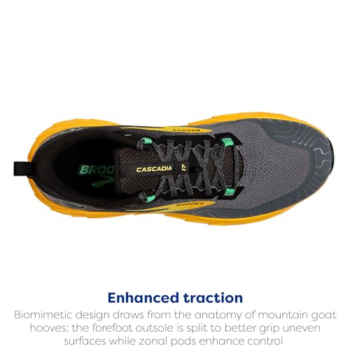 BROOKS MEN'S CASCADIA 17 TRAIL RUN SIZEN 8 (AU/UK M7) (EU M41) LEMON SAGE-8 - Like New