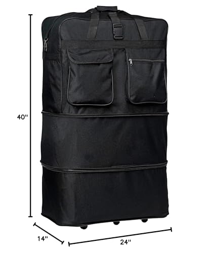 CLOUD NINE ROUNDTRIP ROLLING WHEELED DUFFLE BAG 36" - BLACK - Brand New