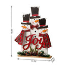 Glitzhome Christmas Table Decor 18 Inches Wood Snowman Ornaments B08GFCZW5P - Like New