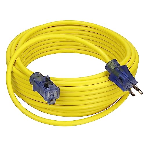 CLEAR POWER 50FT 14/3 SJTW YELLOW OUTDOOR EXTENSION CORD DCCO-9005-DC - YELLOW - Like New