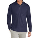 GALAXY BY HARVIC MEN'S LONG SLEEVE PIQUE POLO SHIRT - SIZE: MEN L - NAVY - Brand New