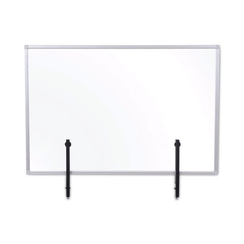 MASTERVISION PROTECTOR SERIES GLASS ALUMINUM DESKTOP DIVIDER 47.2 X 0.16 X 35.4 - Brand New
