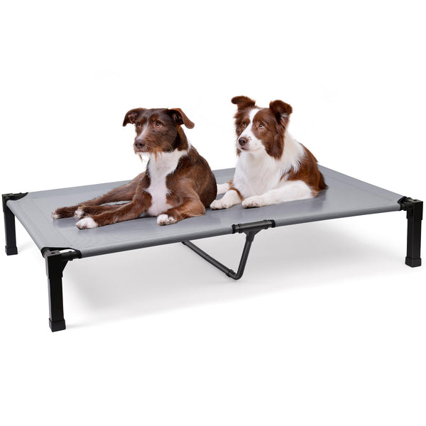 HEEYOO Elevated Dog Bed, Cooling Raised Pet Cot with Chew Proof Mesh - Gray - Like New