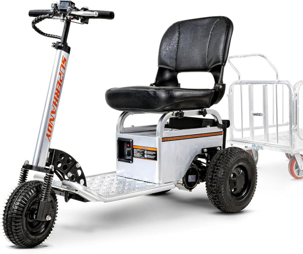 SuperHandy Electric Tugger Cart 1 Seater, 2600 lbs Towing, 350 lbs load - Silver Like New