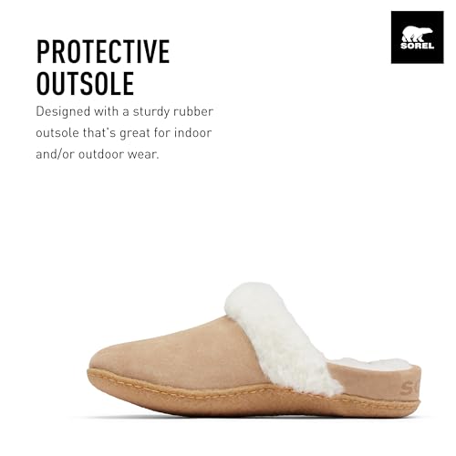 NL3655 SOREL WOMEN'S NAKISKA SLIDE II SLIPPER SIZE 10 DUSTY TAN - Like New