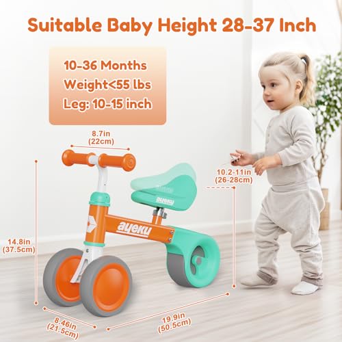 AYEKU BABY BALANCE BIKE FOR 1 YEAR OLD BOYS GIRLS 12-24 MONTH TODDLER - ORANGE Like New