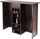 WINSOME NEWPORT WOOD EXPANDABLE COUNTER WINE BAR ANTIQUE WALNUT 94350 - BROWN - Like New