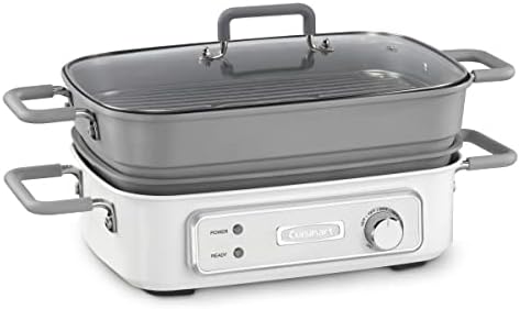 Cuisinart GR-MC3CB STACK5 Multifunctional Grill with Glass Lid - Silver Like New