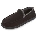 FLOOPI MEN’S CLASSIC MICROSUEDE MOCCASIN SLIPPER SIZE 11-12 - MEN L - BLACK - Brand New