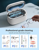 ONLIKIN 45KHZ ULTRASONIC JEWELRY CLEANER, 35W, 5 TIMER, QUIET, HCU01A - WHITE - Like New