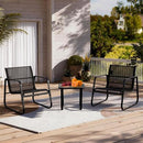DUMOS 3 Piece Set, Patio Furniture with Table and Chairs, Sectional Bistro-Black - Brand New