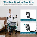 ELENKER UPRIGHT ROLLATOR WALKER STAND UP WALKERS FOR SENIORS WITH ARMREST GREEN - Like New