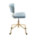 LumiSource Tania Task Office Chair with Wheels, Velvet, Light Blue Velvet - Like New