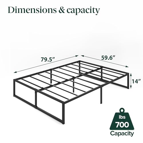 ZINUS LORELEI 14 INCH METAL PLATFORM BED FRAME QUEEN OLB-SMPB-14QS-BLK - BLACK - Like New