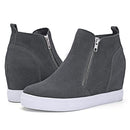 ATHLEFIT WOMEN'S HIDDEN WEDGE SNEAKERS PLATFORM WEDGIESNEAKERS SIZE 9 GRAY - Like New