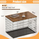 Piskyet Dog Crate Top Covers Wood Counter Top for 30 inch Dog Cage -Rustic Brown - Like New