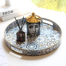 Cadroger Living Room Coffee Table Tray,Delicate 13" x 13" Boho Blue - Brand New